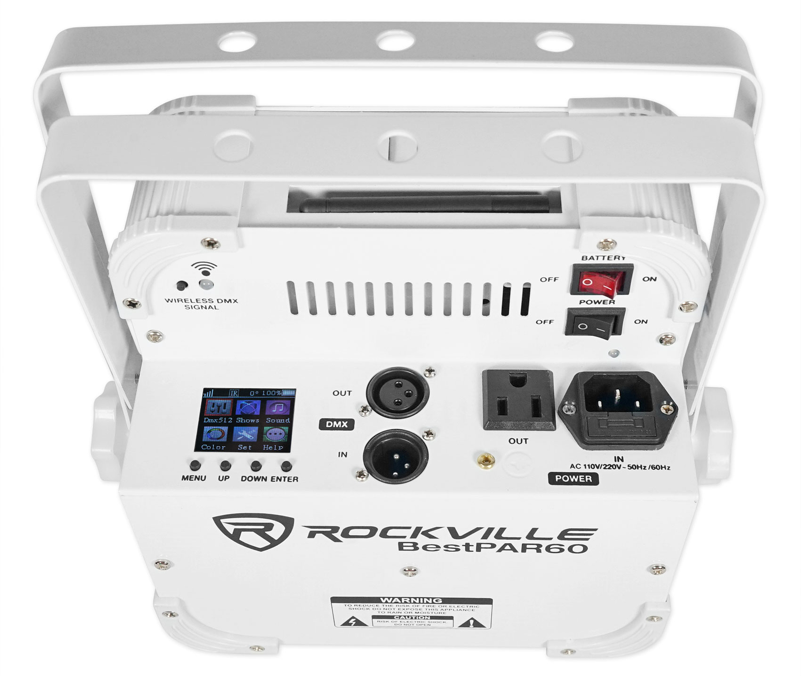 Rockville BEST PAR 60 White RGBWA+UV Battery Powered Wireless DMX Wash Par Light