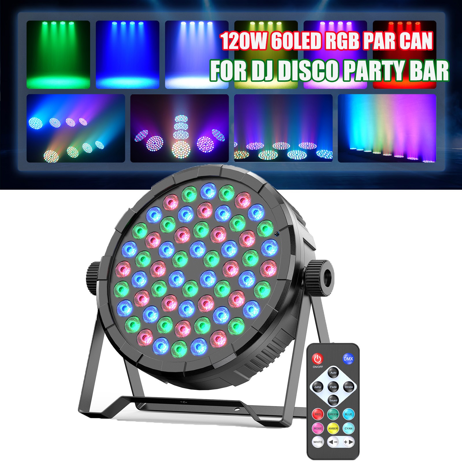1-10PCS 120W 60LED RGB Stage Lighting PAR Light DMX Beam Party DJ Disco Lights
