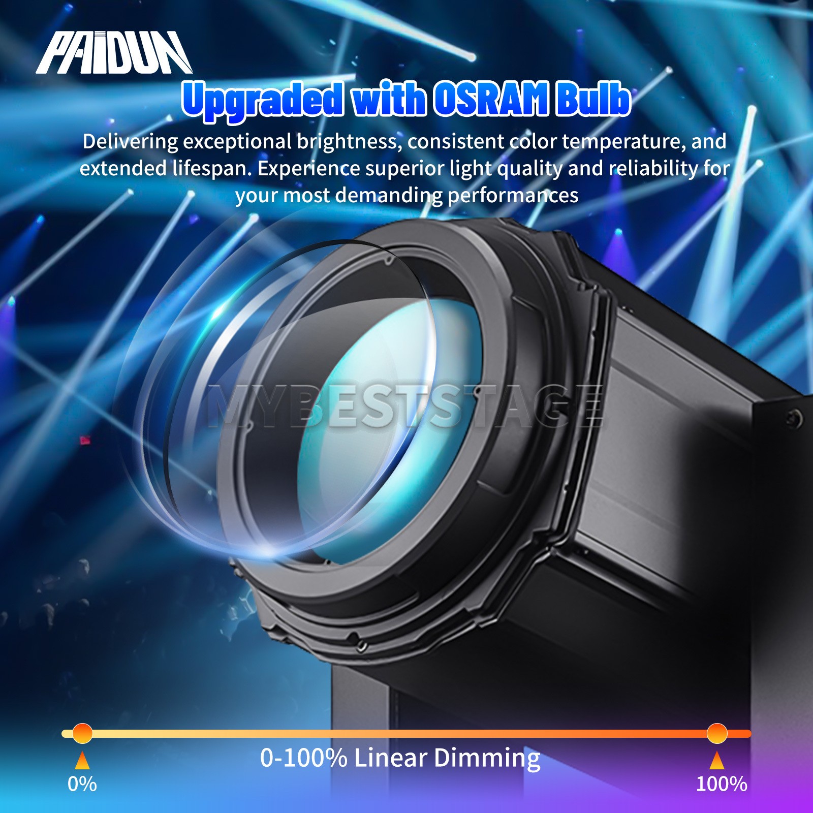 PAIDUN 420W Outdoor Sky Beam Moving Head Light Waterproof IP65 Stage Performance