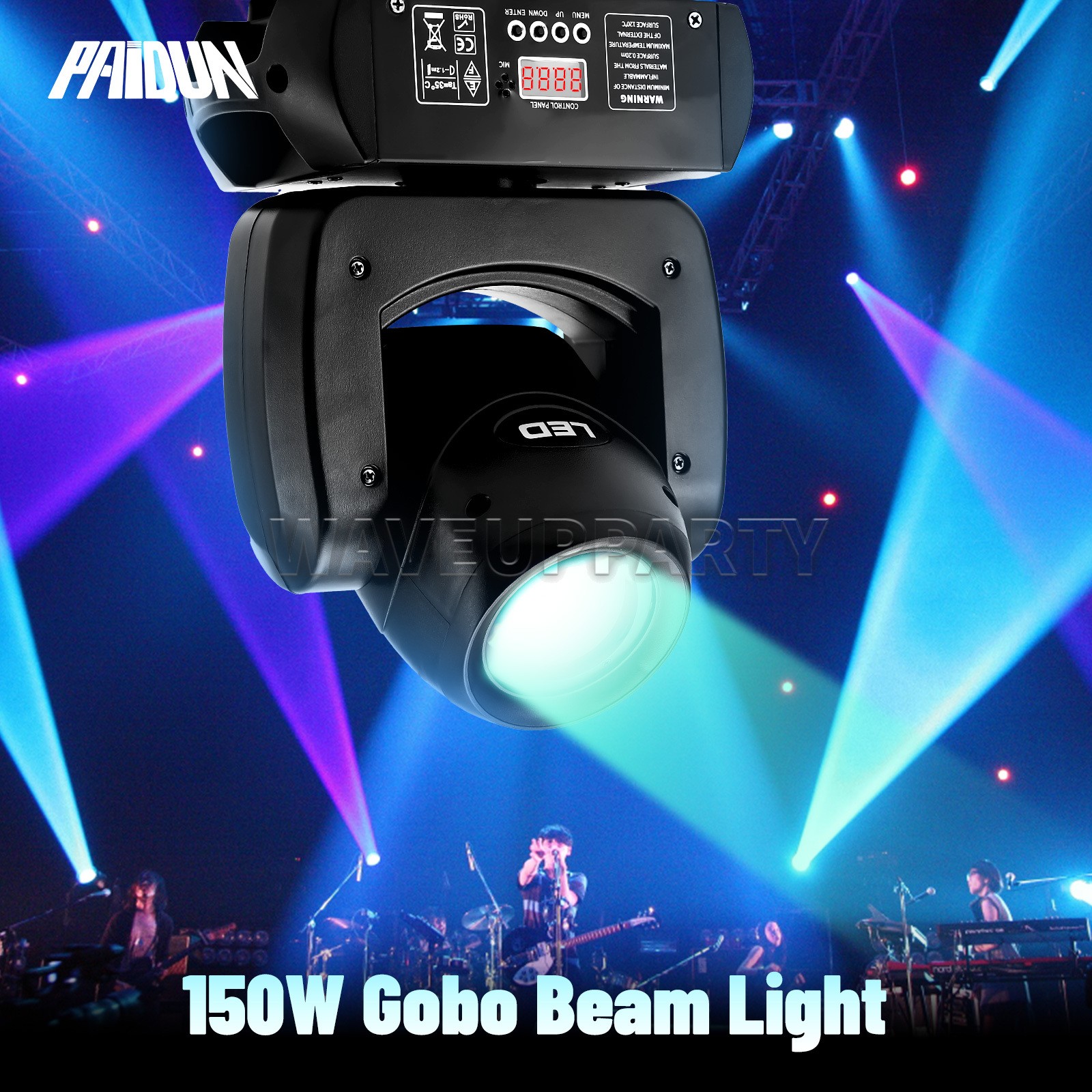 PAIDUN 150W Mini Beam Moving Head Light DMX Gobo Prism Disco Bar Spot Lighting