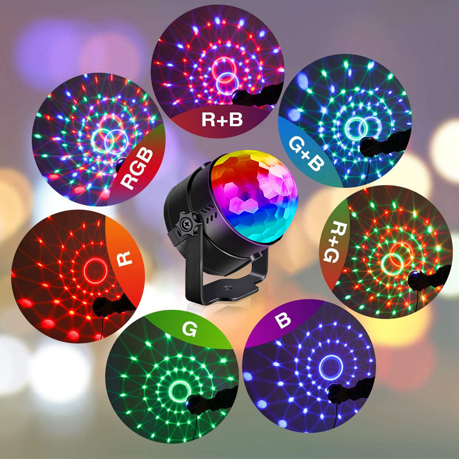 Rotating Laser Projector Stage Light LED RGB DJ Disco KTV Show Party USB Light