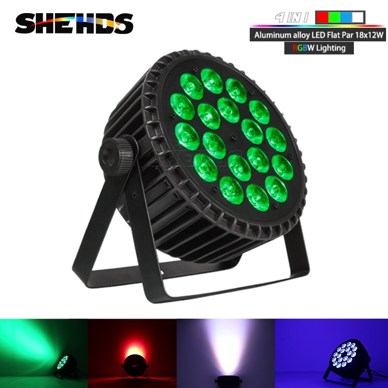 SHEHDS Aluminum alloy LED 18x12W RGBW Flat Par Stage Lighting DMX For Disco DJ