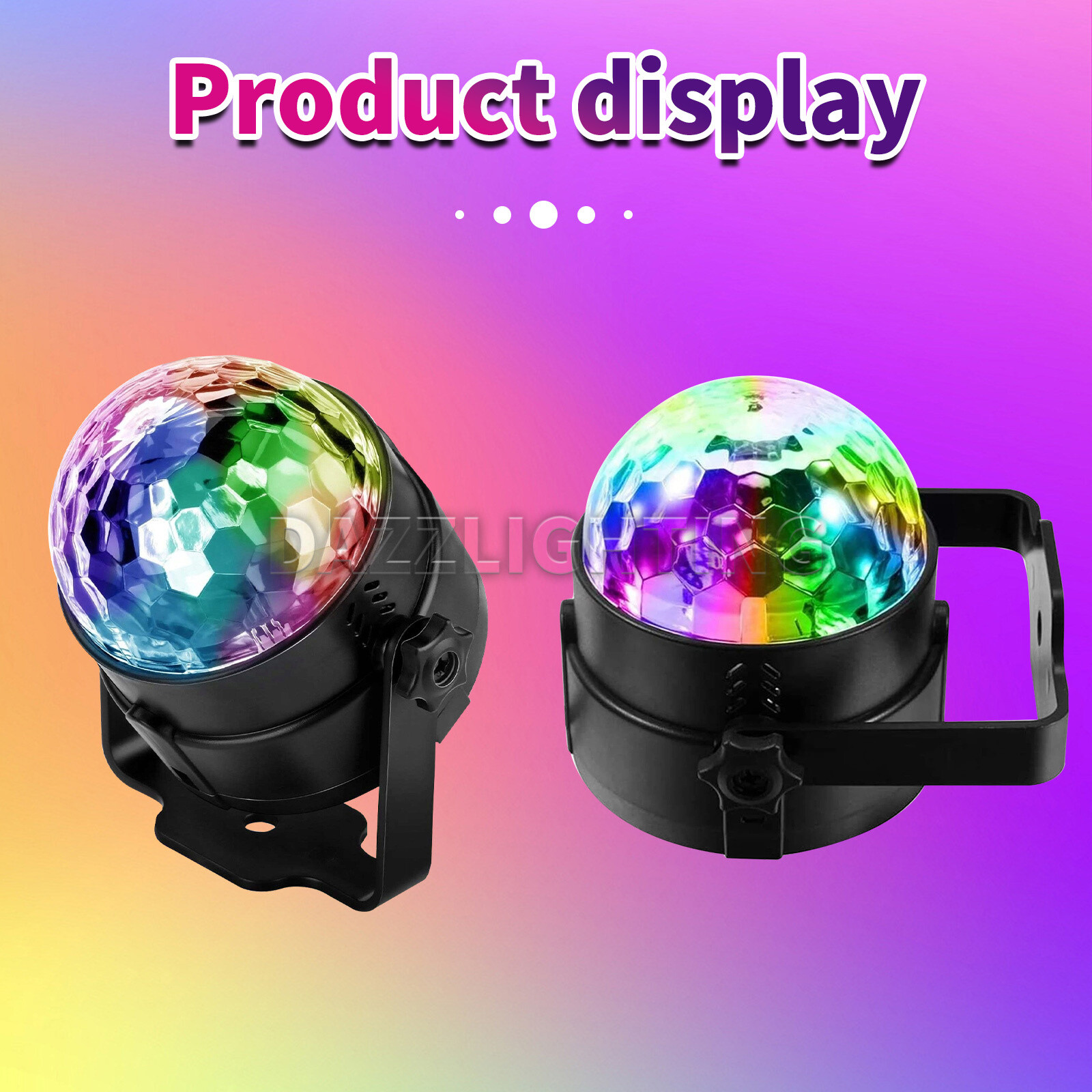 New DJ Disco LED Magic Ball Light 7 Color RGB Rotating Club Bar Mini Stage Lamp