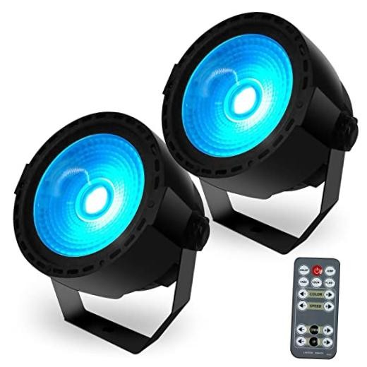 LED Par Stage Light 30W COB Wash Lights RGB 3in1 with Remote and 30W-2 Pack