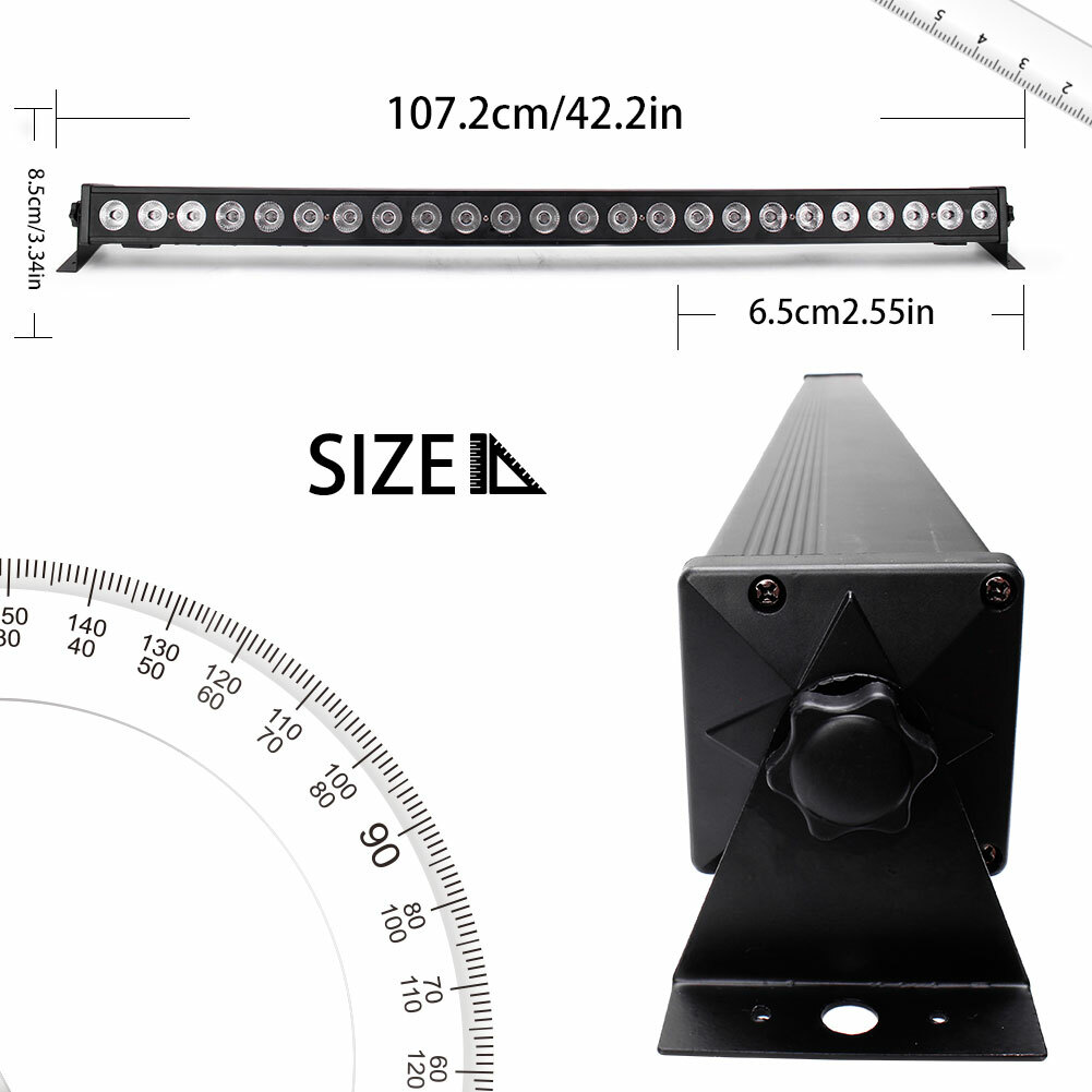 2PCS 120W 24 LED Wall Washer Light DMX RGB Bar DJ Party Disco Strobe Lighting US