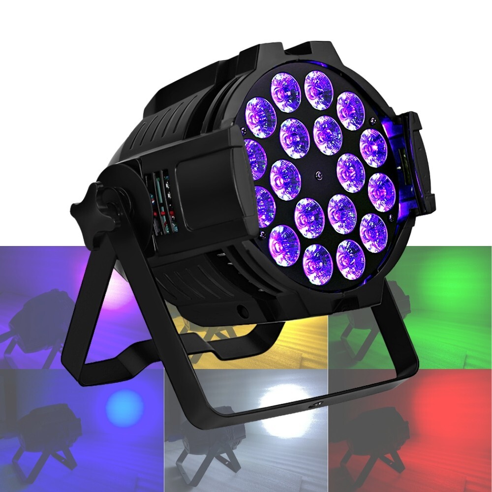 BECEN 2pcs 18x18W RGBWA+UV 6in1 LED Par Light For Church Party Christmas Stage