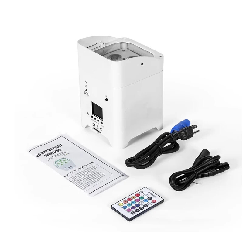 Wifi Remote DMX 6*18W RGBWAUV 6in1 Battery Powered Uplight LED Par Light Wedding