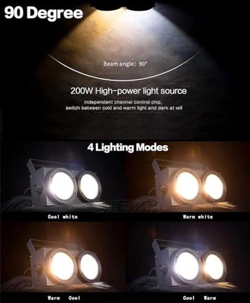 Blinder Lights 200W COB 2 Eyes Stage Wash 200W-2 Eye Cool White+Warm White