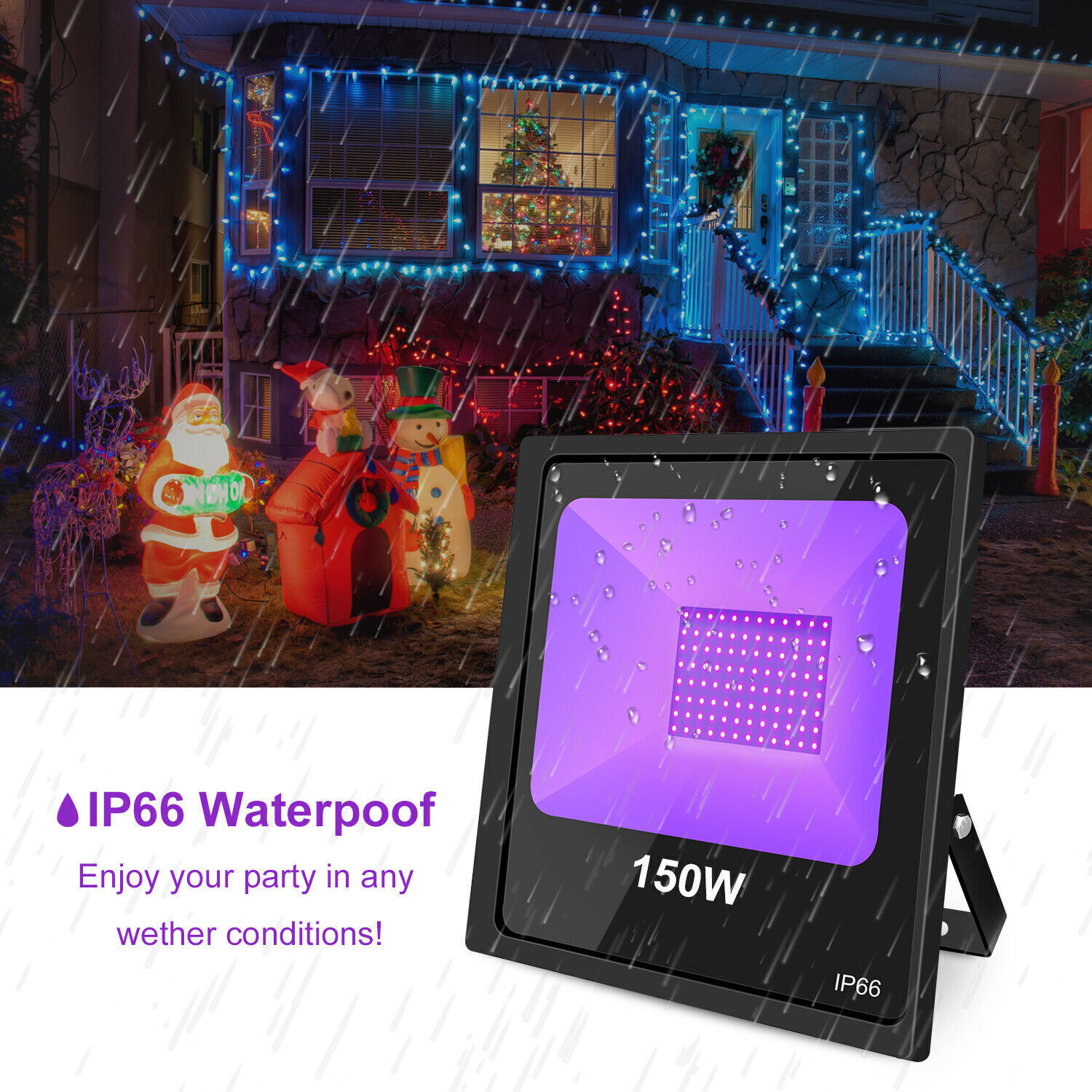 150 Watt LED UV Black Light Xmas Party Stage Lighting Glow in Dark Disco DJ Lamp