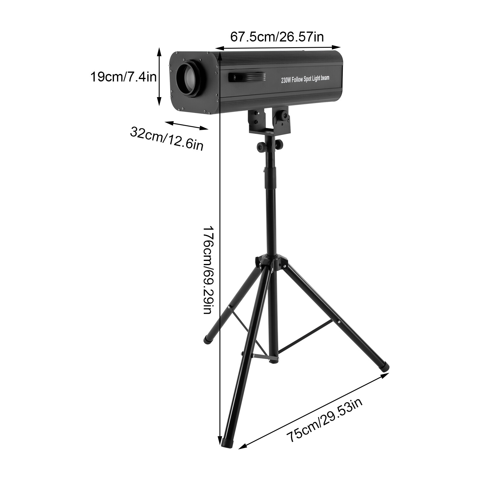 280W LED Follow Spot Light Manual Control Spotlight Stage Light Adjustable