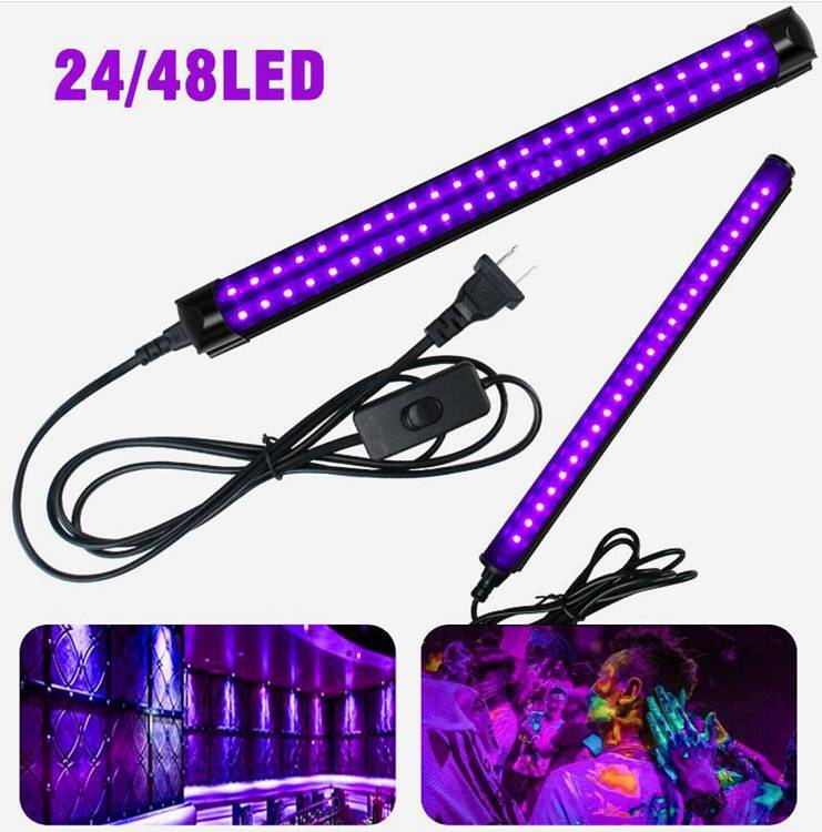 UV Black Light Bar Fixtures Ultraviolet Lamp Strip 365nm DJ Party Club LED